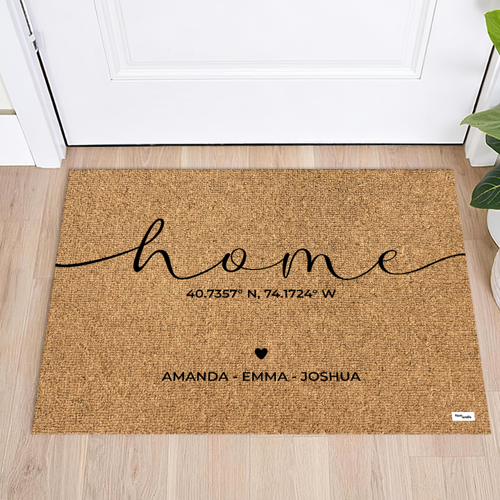 Personalized Doormat "Home Coordinates"