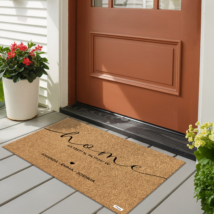 Personalized Doormat "Home Coordinates"