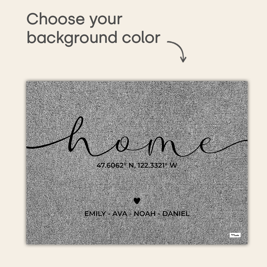 Personalized Doormat "Home Coordinates"
