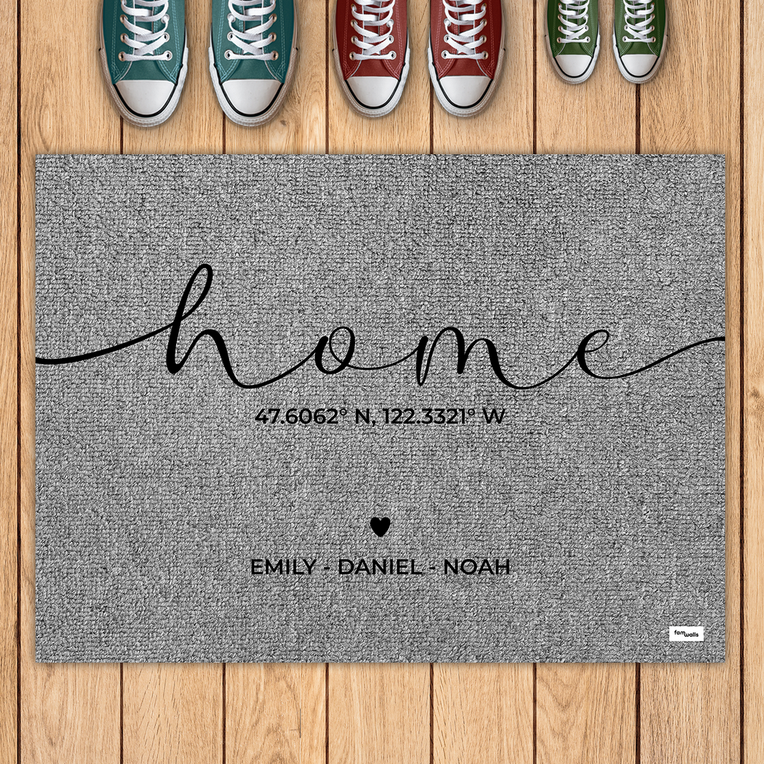 Personalized Doormat "Home Coordinates"