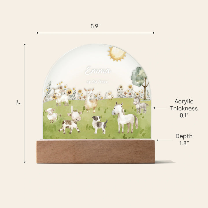Personalized Night Light "Farm"