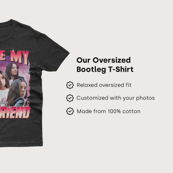 Personalized Oversized Vintage Bootleg T-Shirt – "Girlfriend" Edition