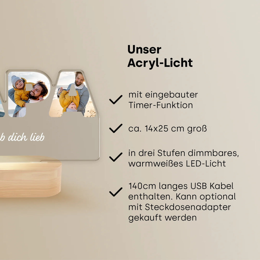Personalisiertes Acryl-Licht "PAPA"