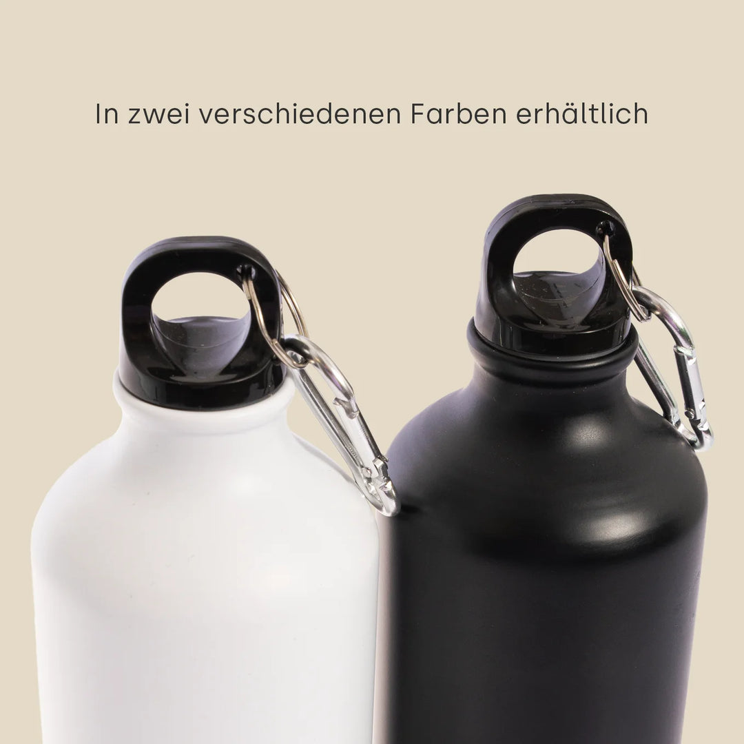 Personalisierte Trinkflasche mit Karabinerhaken "Name"