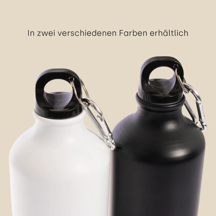 Personalisierte Trinkflasche mit Karabinerhaken "Name"