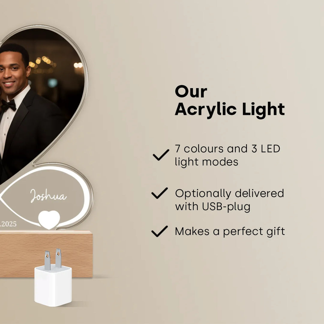 Personalized Acrylic Light "Forever" | Night Light, Decorative Light