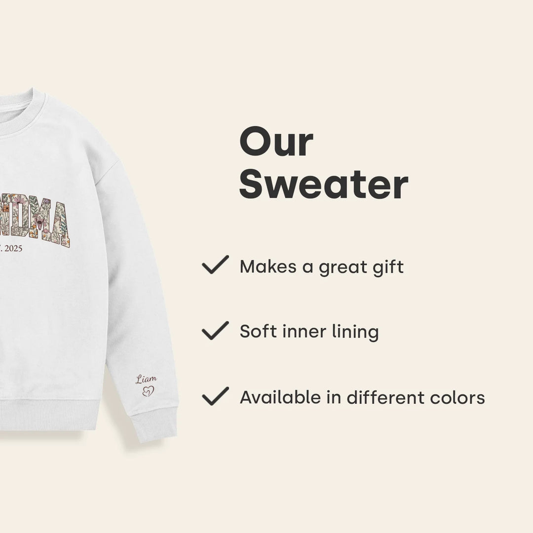Personalized Sweater "Grandma’s Garden"