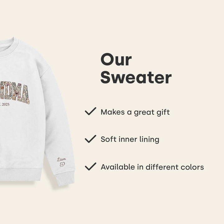 Personalized Sweater "Grandma’s Garden"