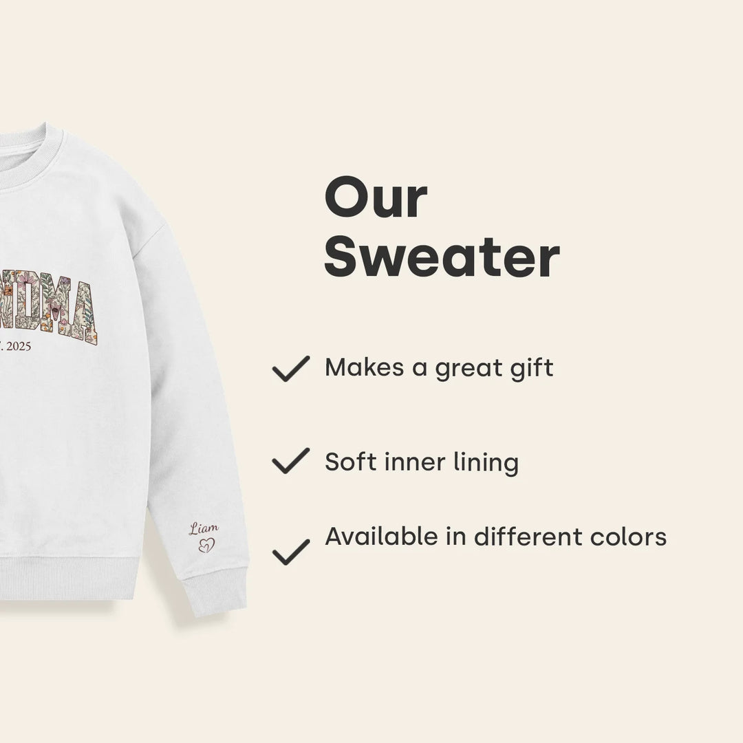 Personalized Sweater "Grandma’s Garden"