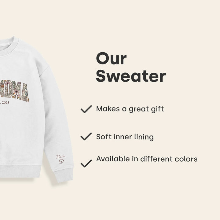 Personalized Sweater "Grandma’s Garden"