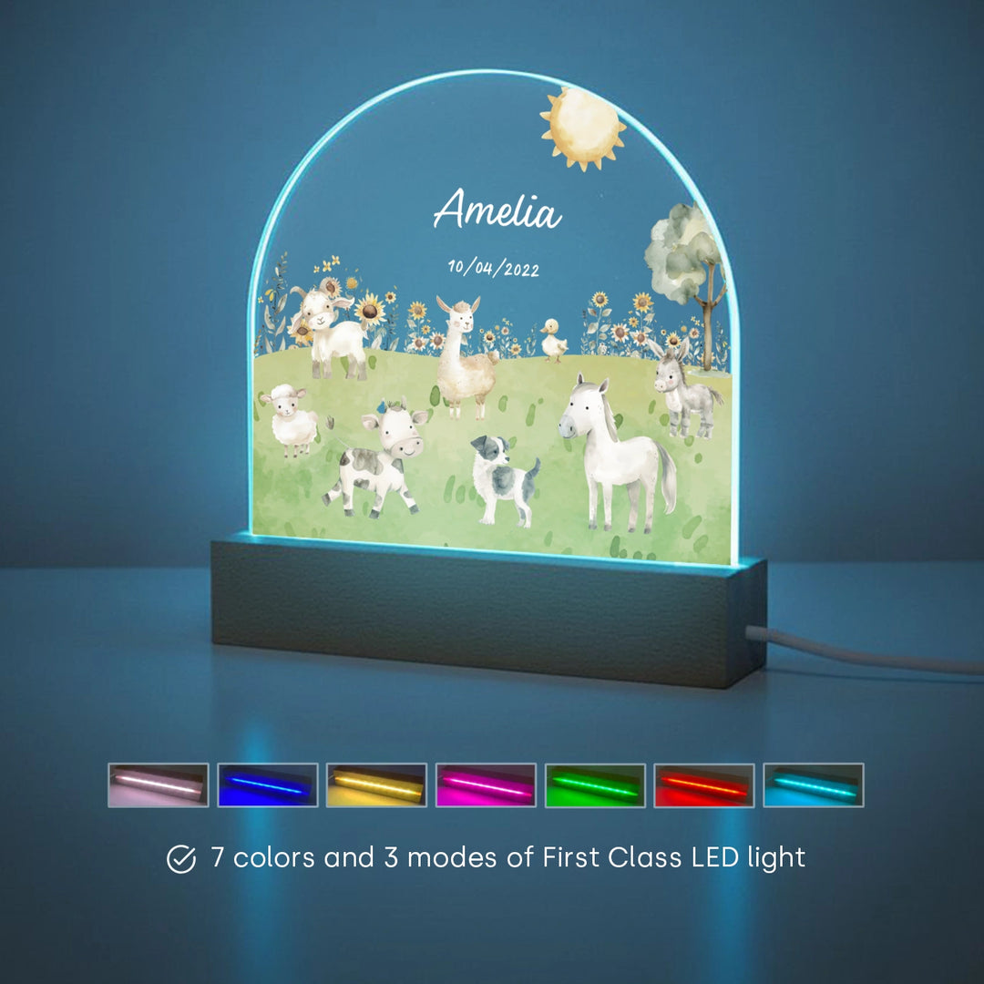 Personalized Night Light "Farm"