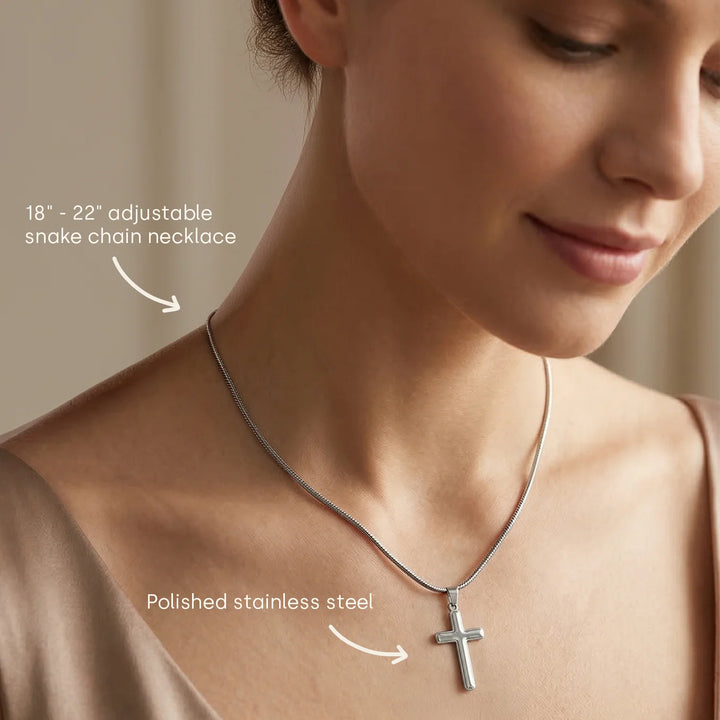 Personalized Necklace Cross "Happy Easter"
