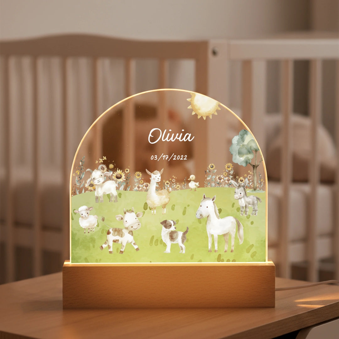 Personalized Night Light "Farm"