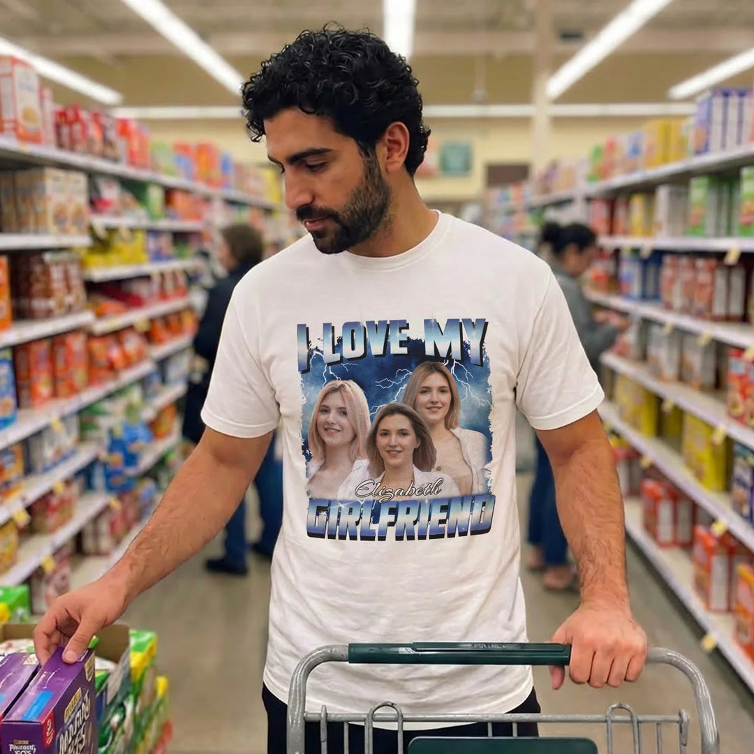 Personalized Oversized Vintage Bootleg T-Shirt – "Girlfriend" Edition