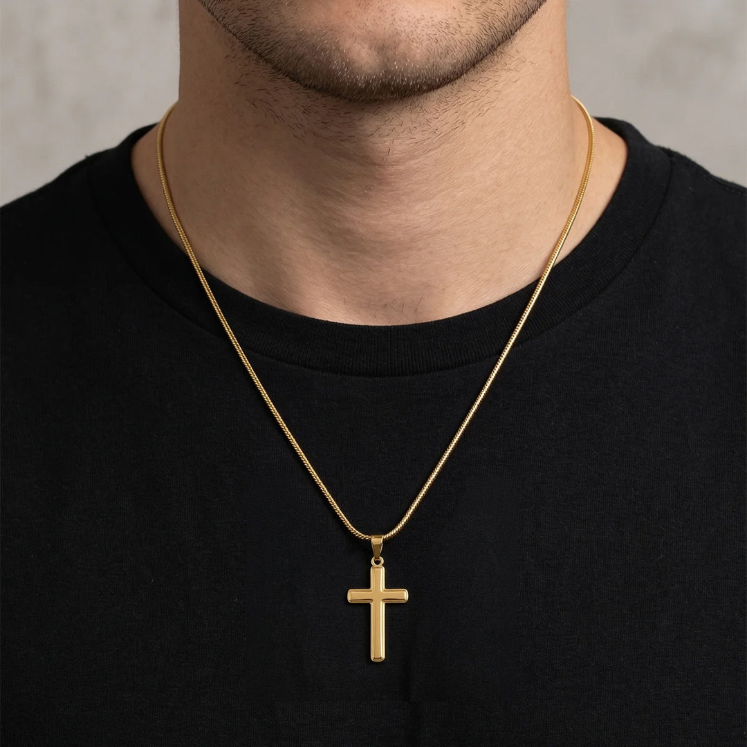 Personalized Necklace Cross "Happy Easter"