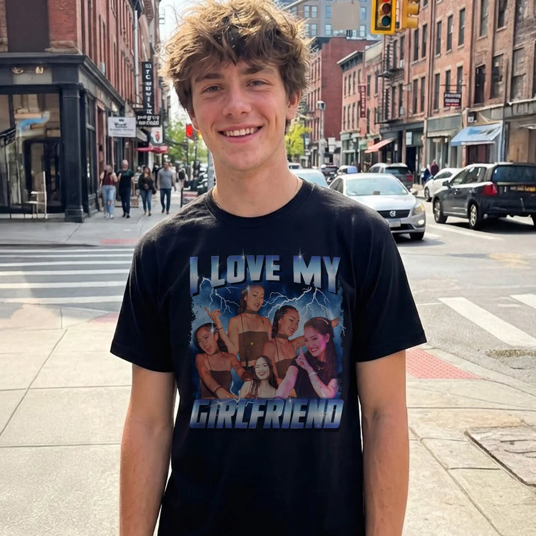 Personalized Oversized Vintage Bootleg T-Shirt – "Girlfriend" Edition