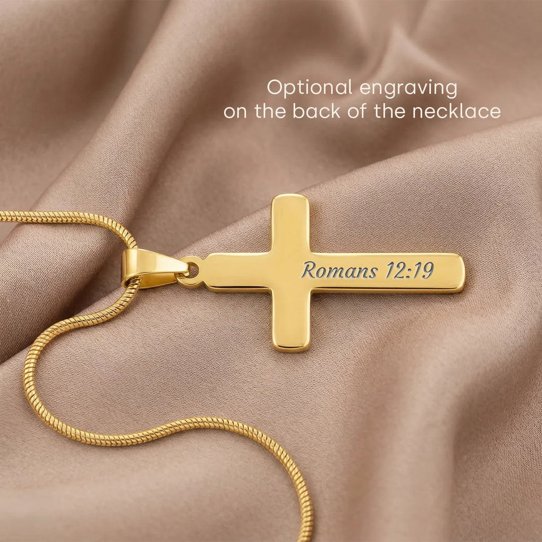 Personalized Necklace Cross "Happy Easter"