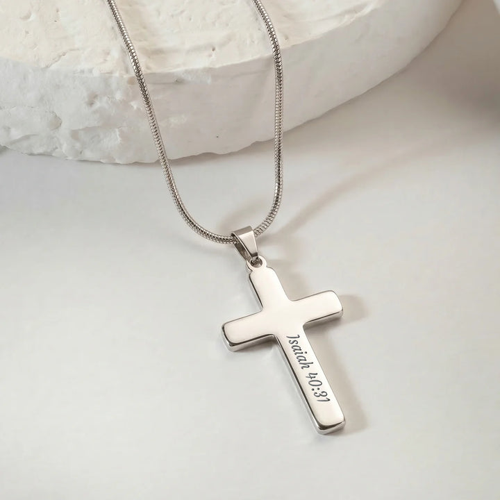 Personalized Necklace Cross "Happy Easter"