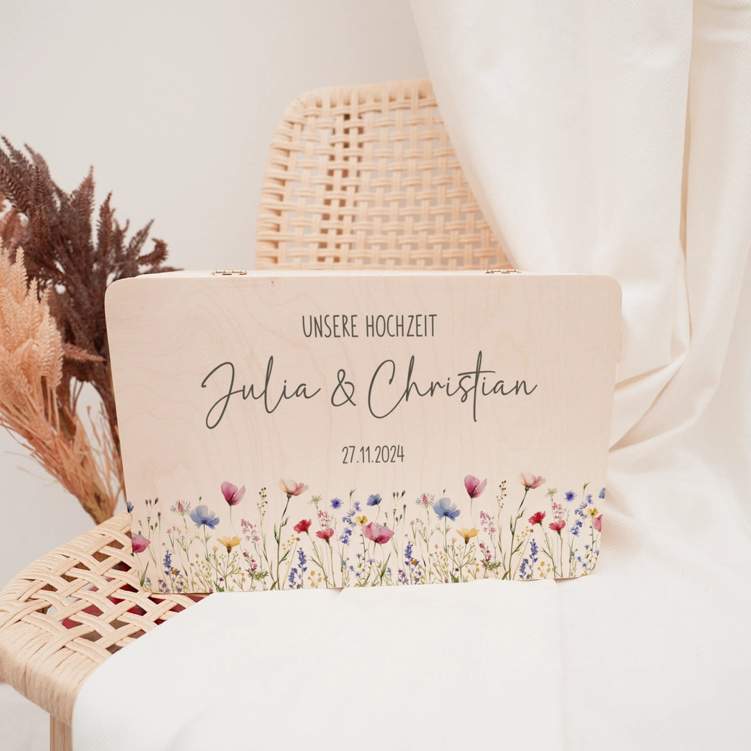 Personalisierte Erinnerungskiste Hochzeit "Blumen"