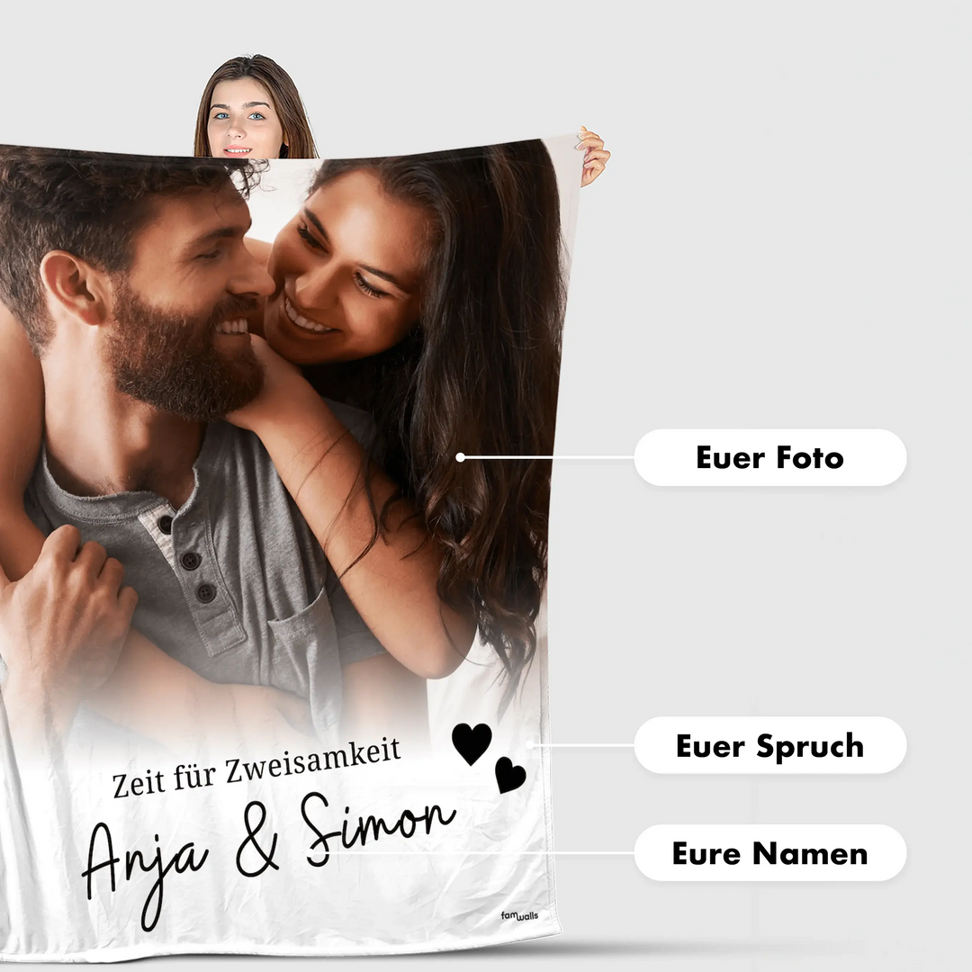 Personalisierte Kuscheldecke ''Euer Foto & Text''