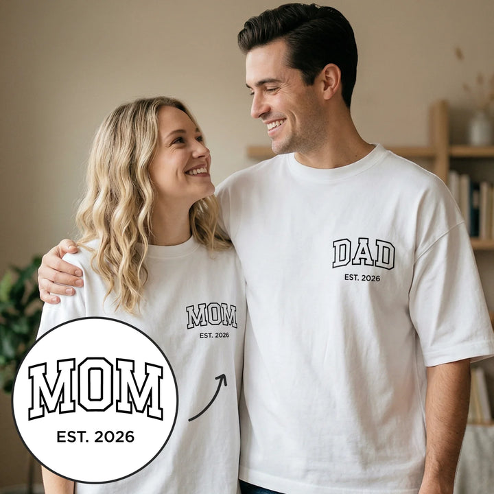Personalized Matching Oversized T-Shirts Mom / Dad