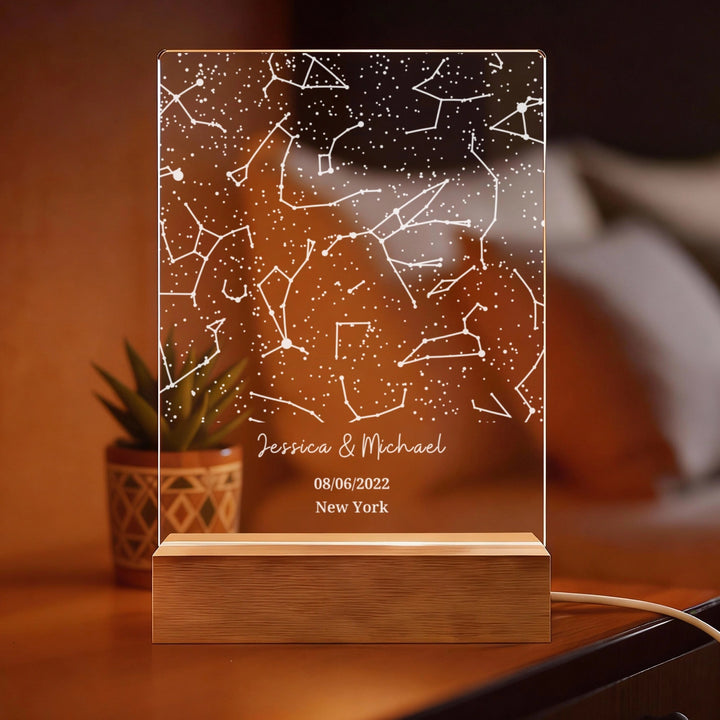 Personalized Acrylic Light "Starry Sky" | Night Light, Decorative Light
