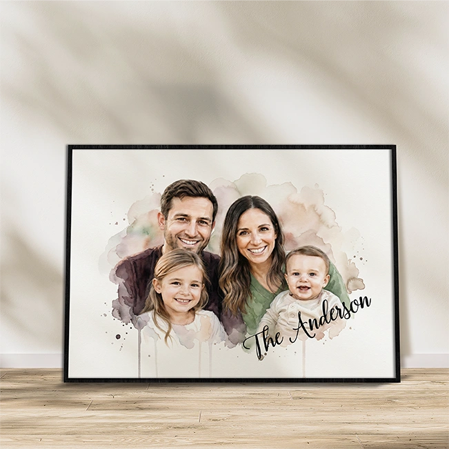 Personalized Poster Family "Watercolor"