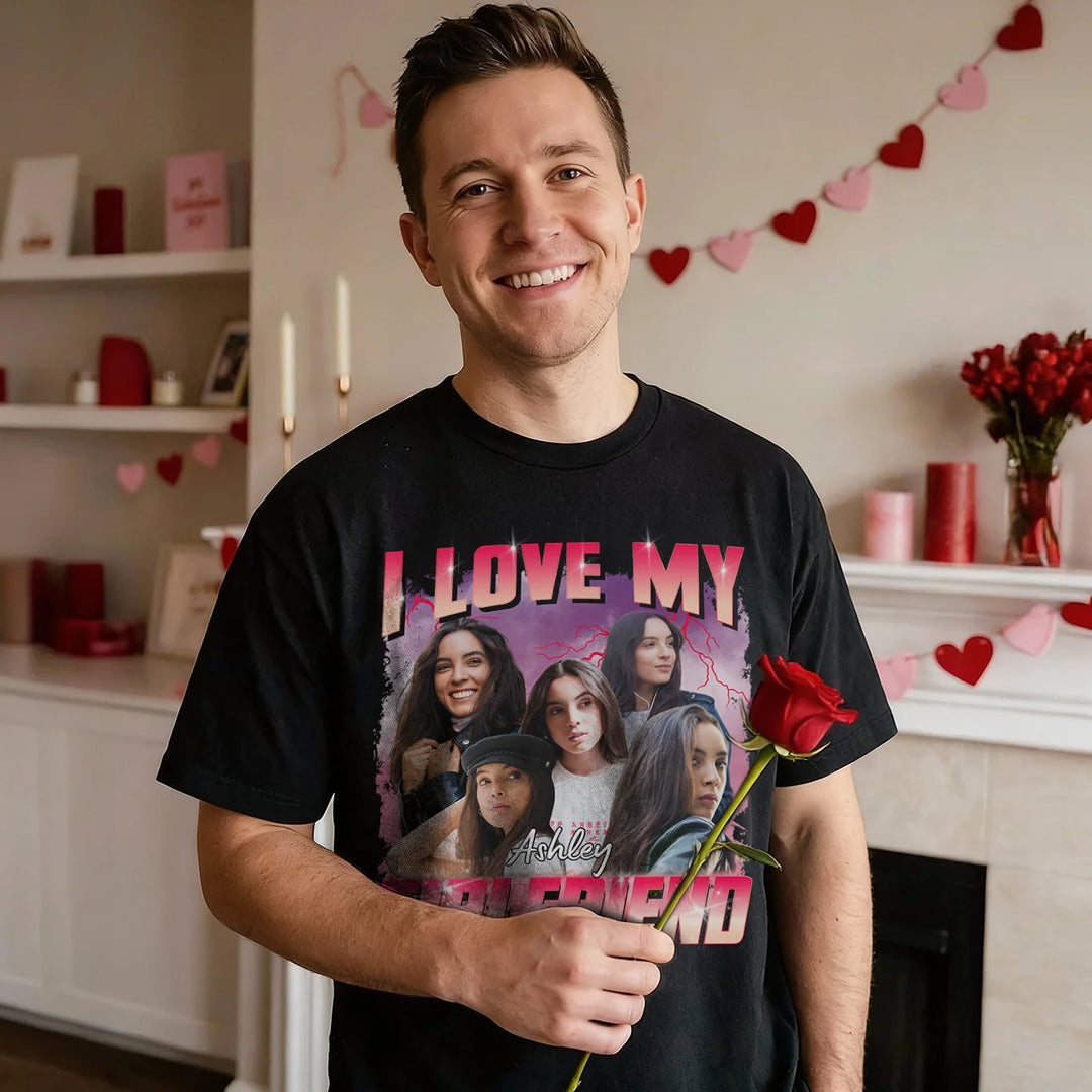 Personalized Oversized Vintage Bootleg T-Shirt – "Girlfriend" Edition