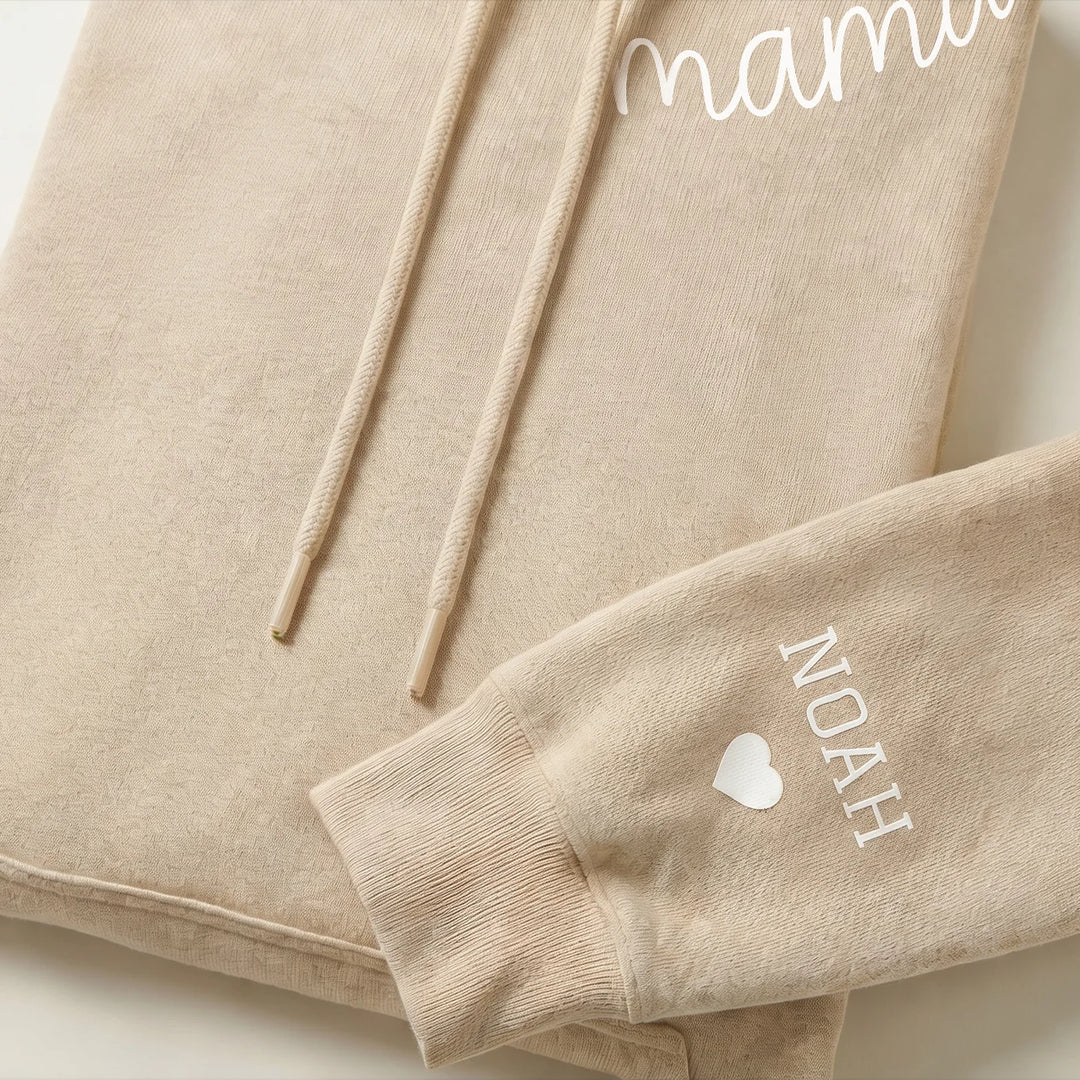 Personalized Hoodie "For Mom" with Sleeve Print