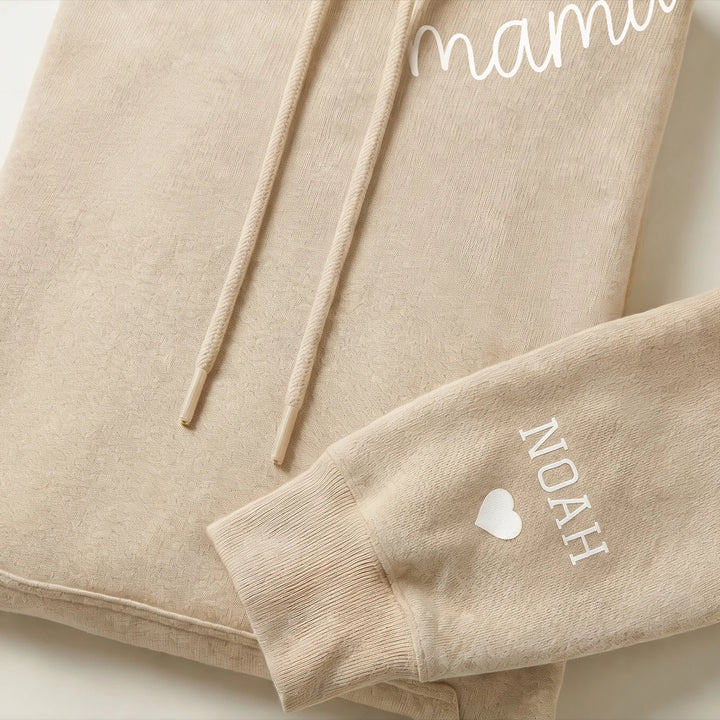 Personalized Hoodie "For Mom" with Sleeve Print