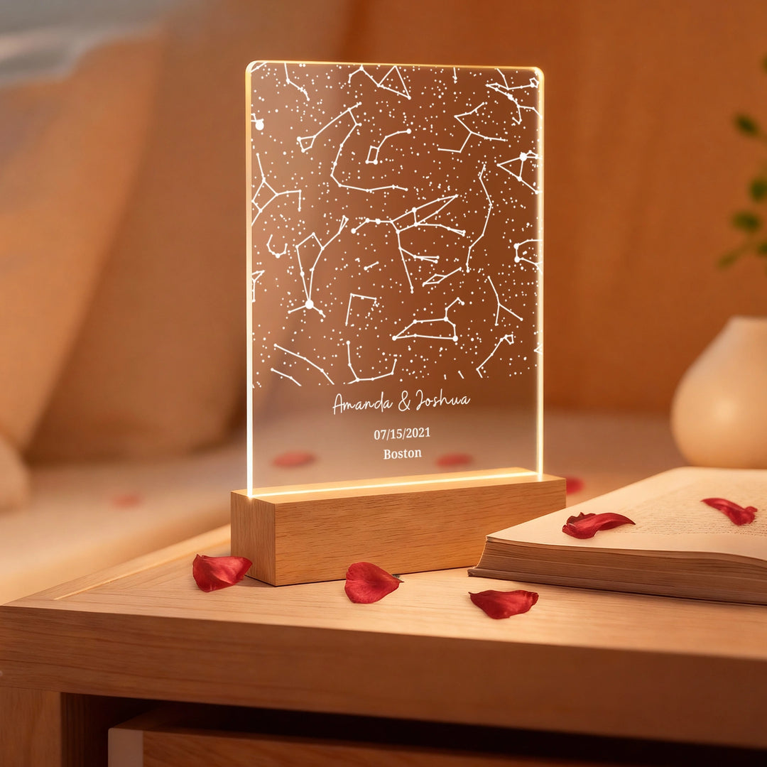 Personalized Acrylic Light "Starry Sky" | Night Light, Decorative Light
