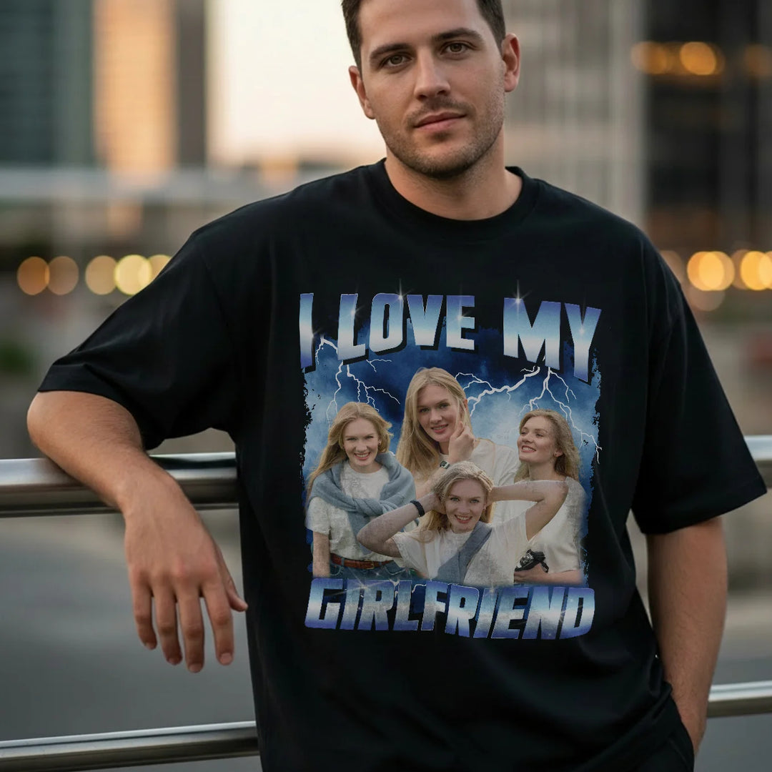 Personalized Oversized Vintage Bootleg T-Shirt – "Girlfriend" Edition