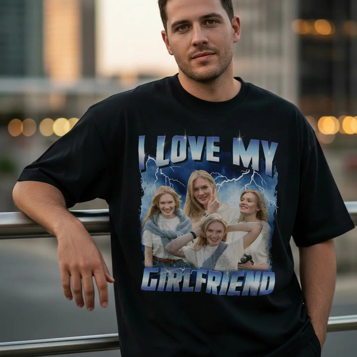 Personalized Oversized Vintage Bootleg T-Shirt – "Girlfriend" Edition