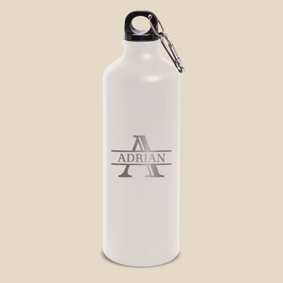 Personalisierte Trinkflasche mit Karabinerhaken "Name"