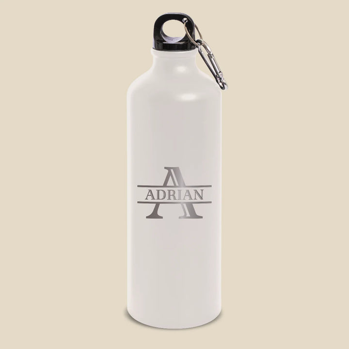 Personalisierte Trinkflasche mit Karabinerhaken "Name"
