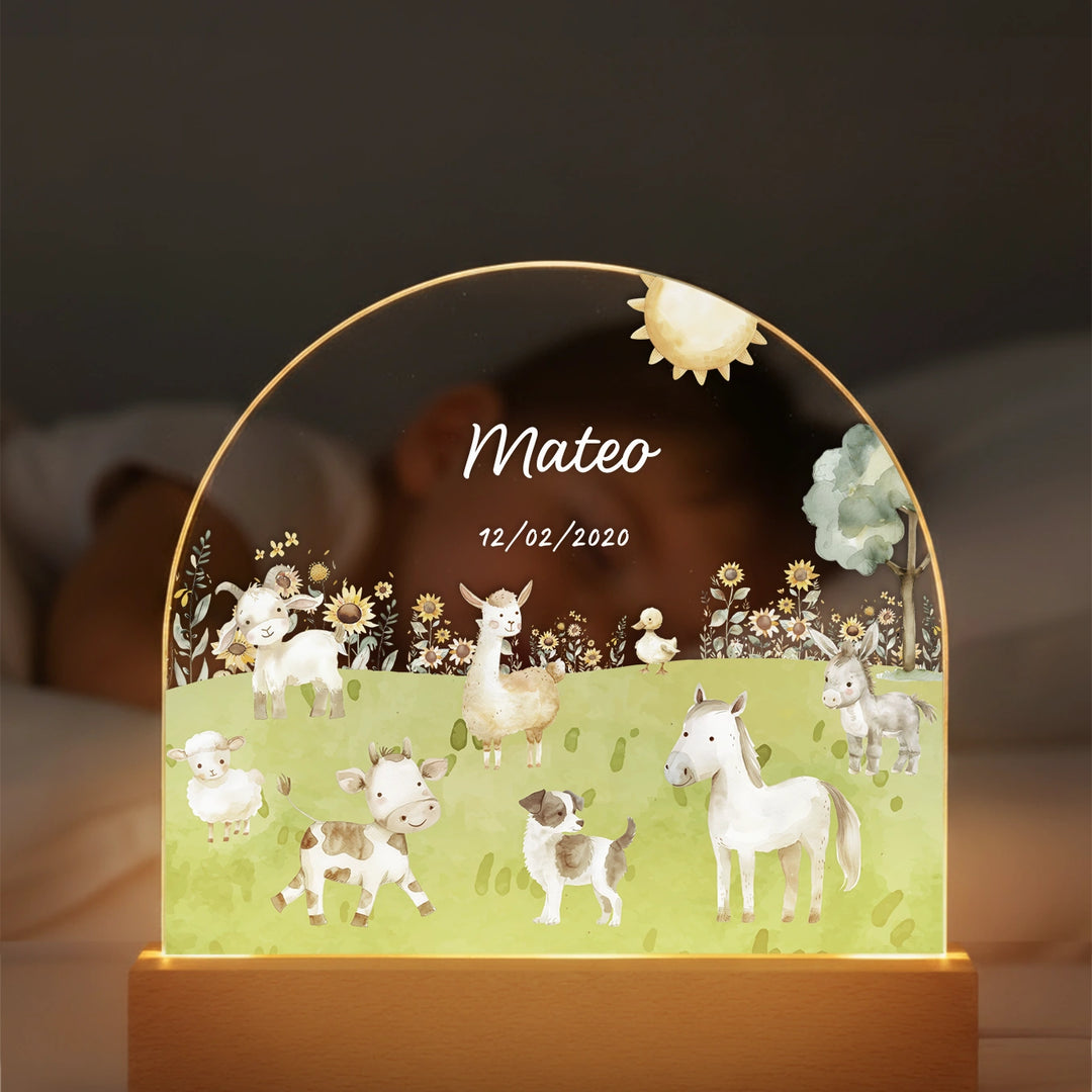 Personalized Night Light "Farm"