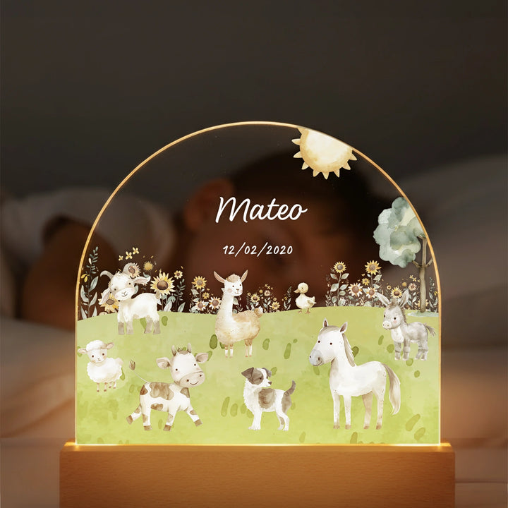 Personalized Night Light "Farm"