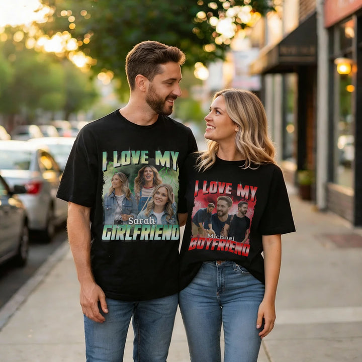 Personalized Oversized Vintage Bootleg T-Shirt – "Girlfriend" Edition