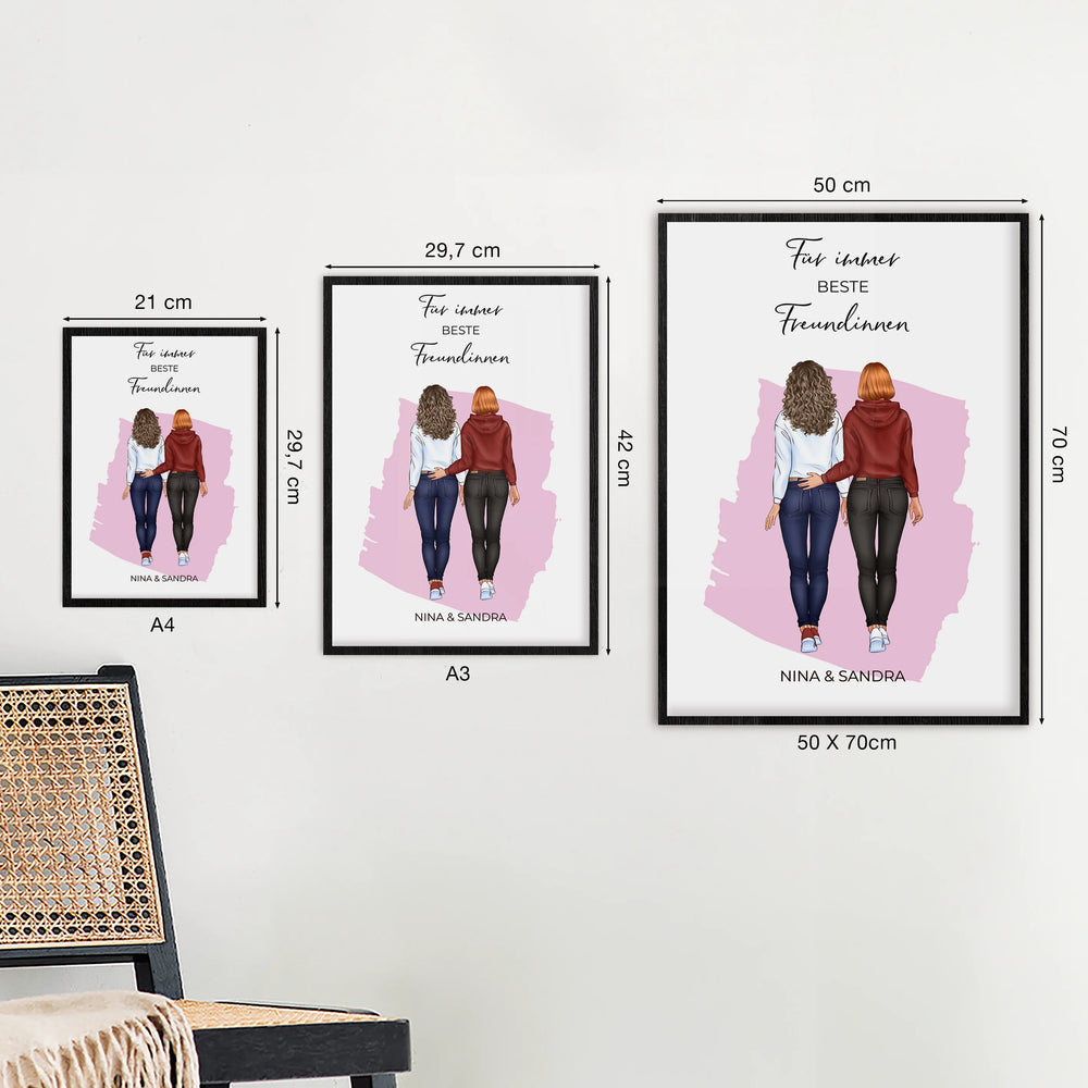 Personalisiertes Poster - "Beste Freundinnen"