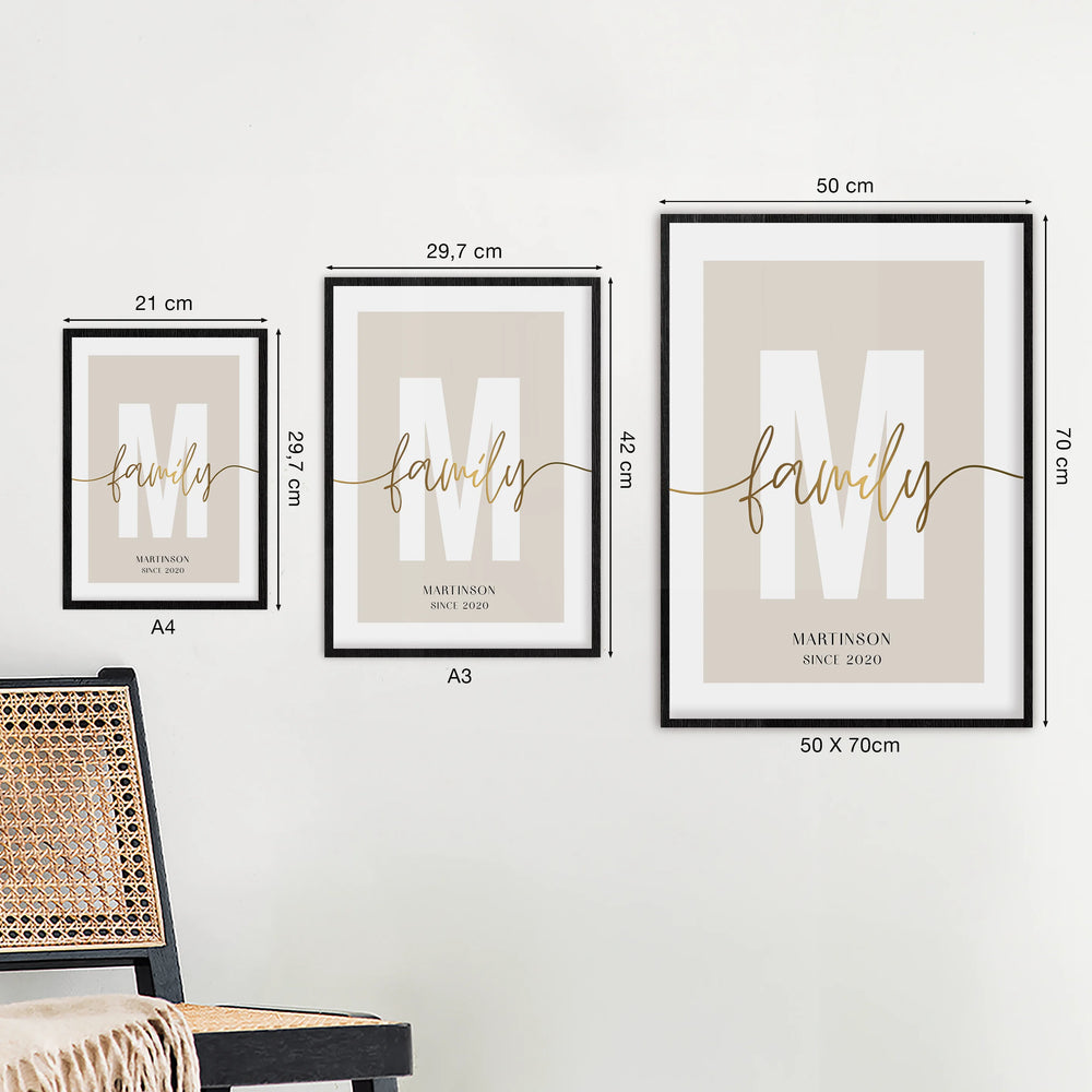 Poster "Family Letter" mit Goldschrift