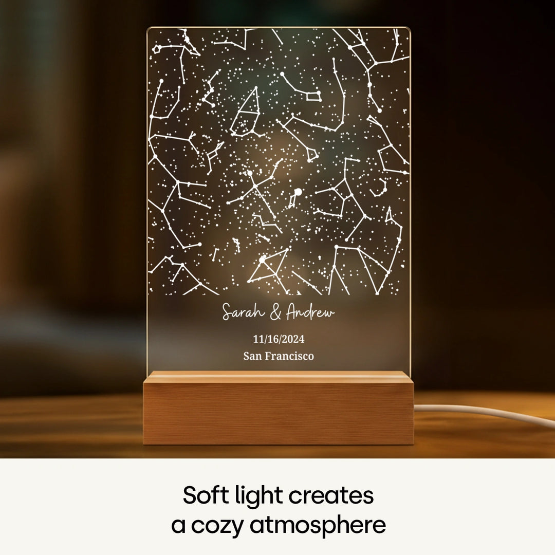 Personalized Acrylic Light "Starry Sky" | Night Light, Decorative Light
