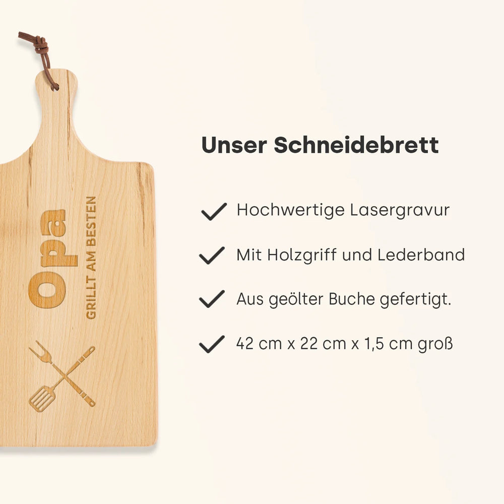 Personalisiertes Schneidebrett "Papa Grillt am besten"