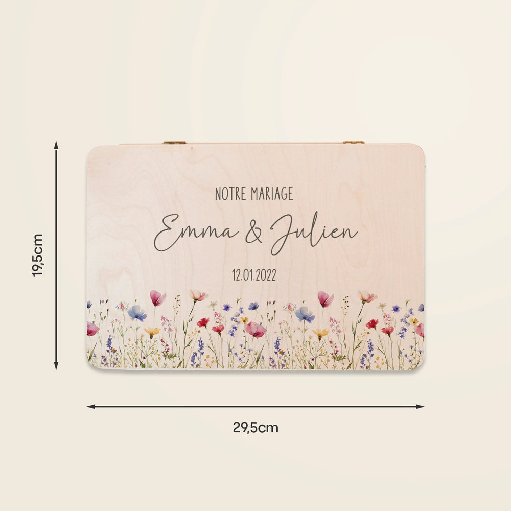Personalisierte Erinnerungskiste Hochzeit "Blumen"