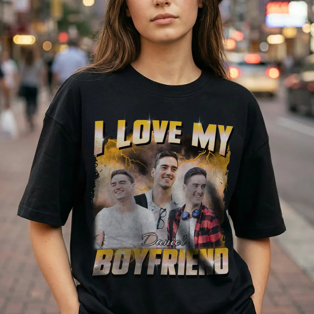 Personalized Oversized Vintage Bootleg T-Shirt – "Girlfriend" Edition