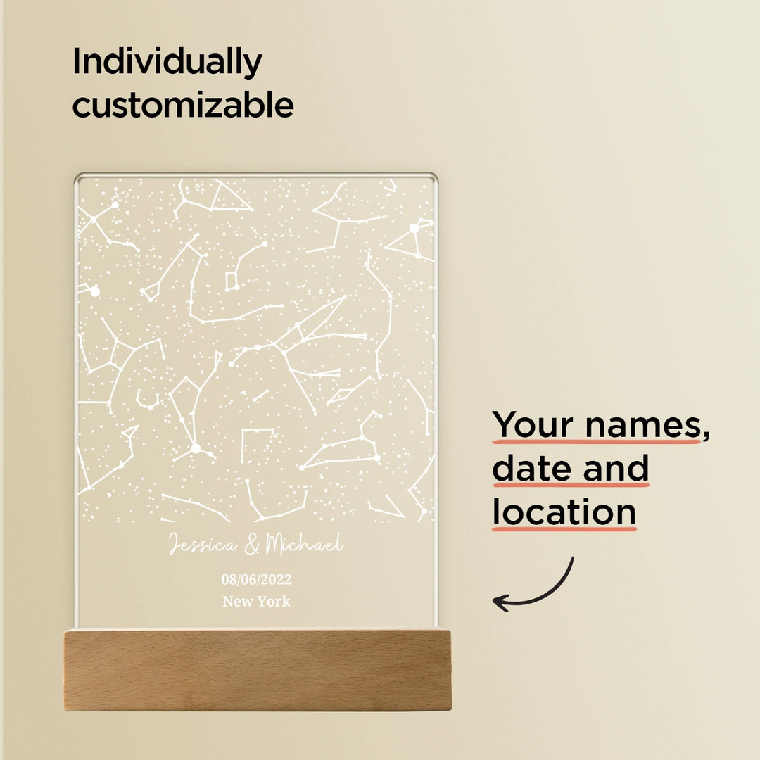 Personalized Acrylic Light "Starry Sky" | Night Light, Decorative Light
