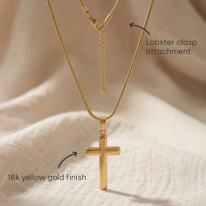 Personalized Necklace Cross "Happy Easter"