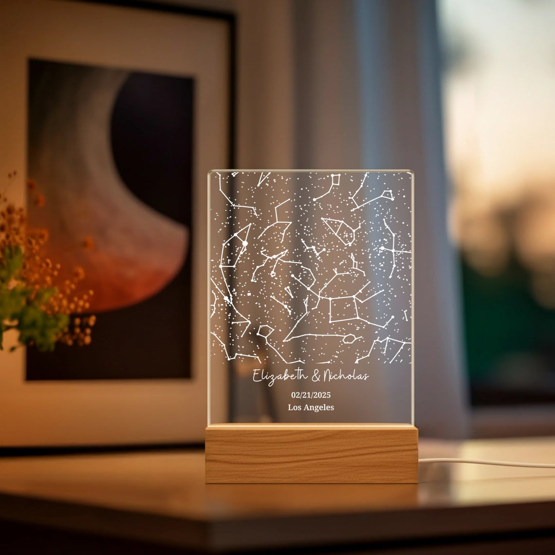 Personalized Acrylic Light "Starry Sky" | Night Light, Decorative Light
