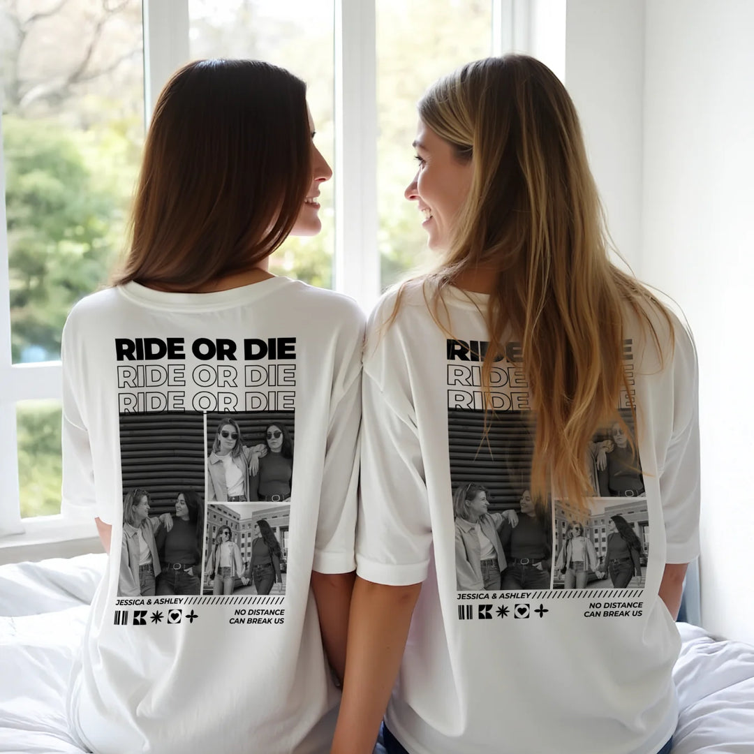 Personalized Matching Oversized T-Shirts "Besties"