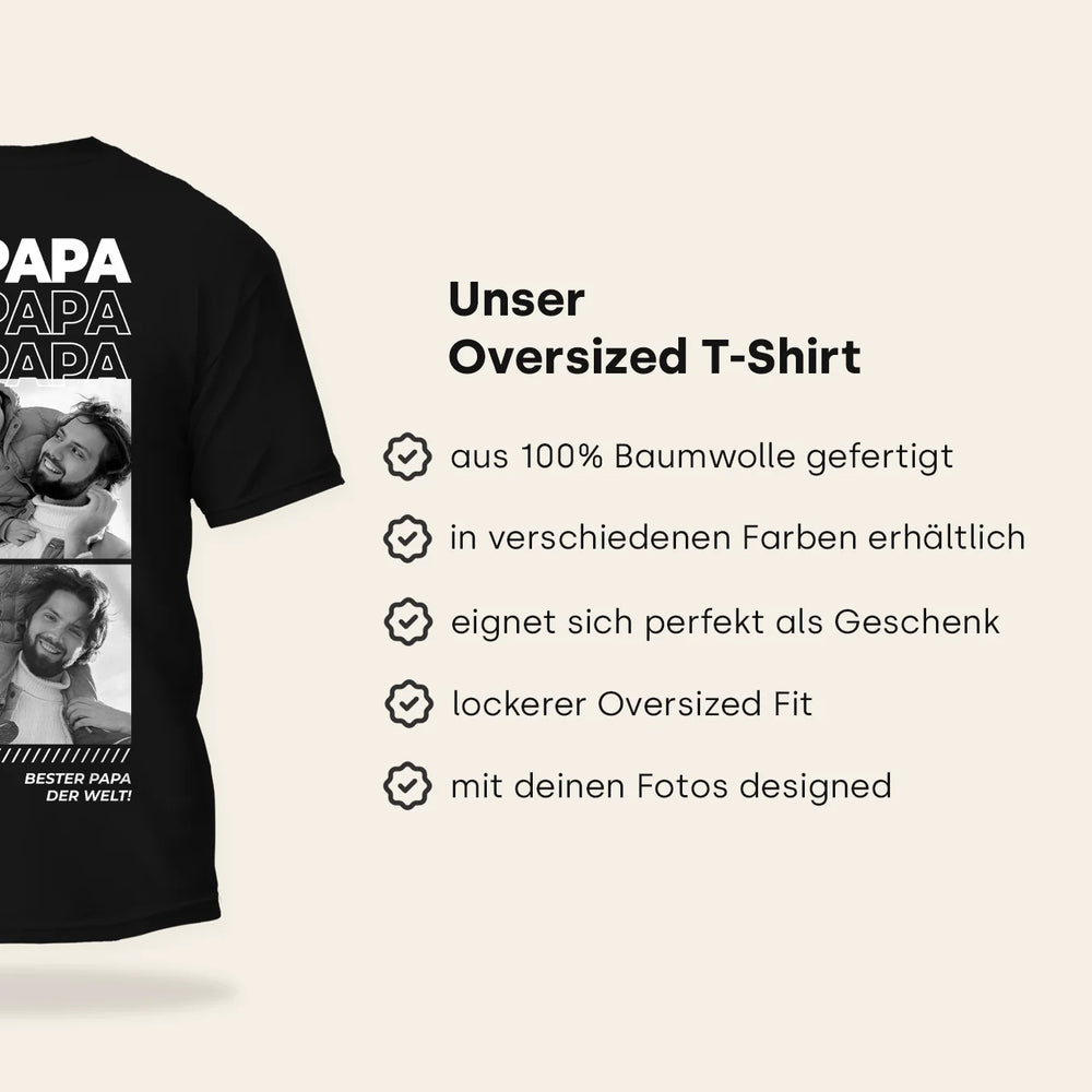 Personalisiertes T-Shirt mit Fotos "Papa"