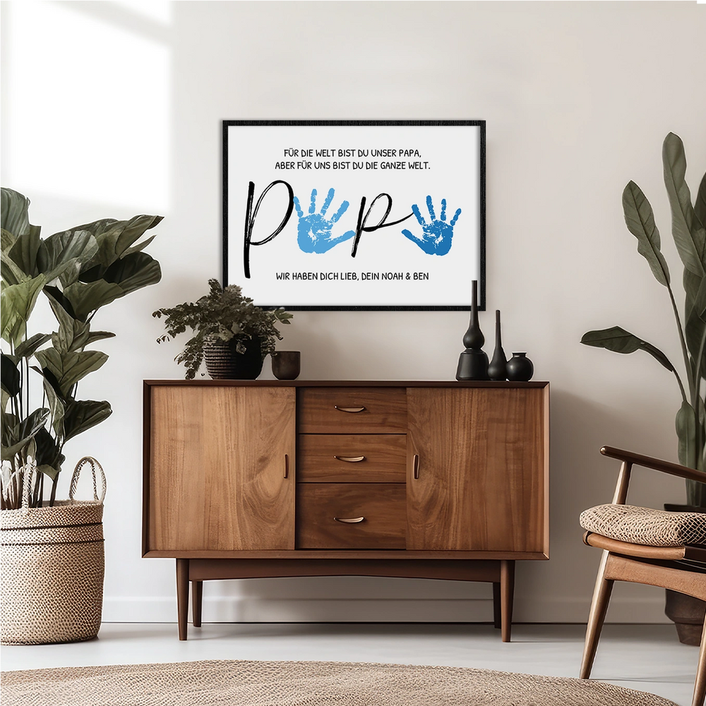 Personalisiertes Poster Handabdruck "Papa"